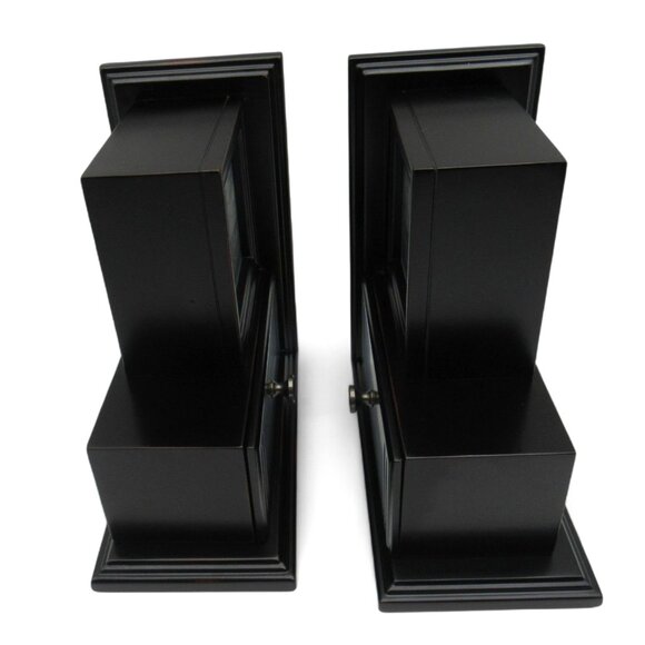 BOMBAY Photo Frame Wood BOOKENDS Set of 2 With Drawers Boxed - Picture 6 of 14